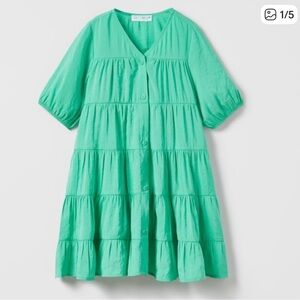 Zara Kids Mint Green Button-Down Dress